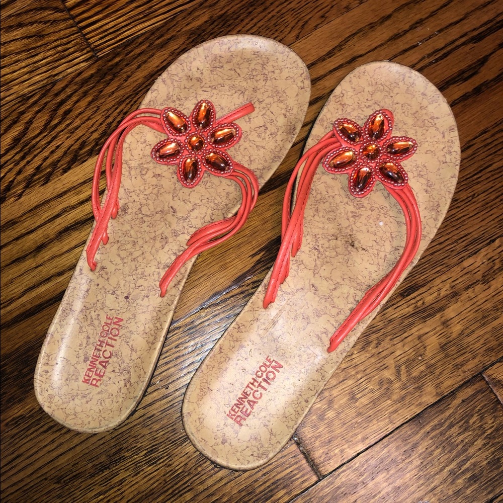 Kenneth Cole Reaction (orange) flip flops